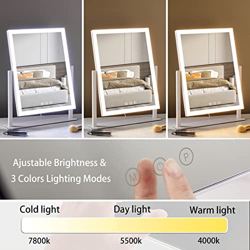 HIEEY Lighted Makeup Mirror, 17.3" x 13" Hollywood Vanity Mirror with