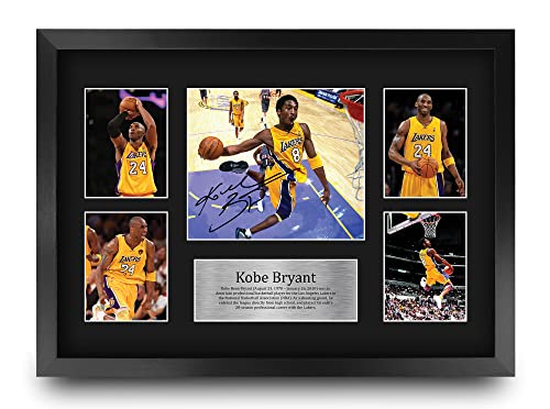 Kobe Bryant Signed 16 x 12 Inch Autograph Photo Display - Framed NBA Memorabilia