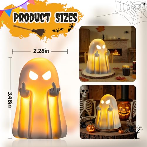 Cute Ghost Figurine - 3.4 Inch Resin Spooky Halloween Tabletop Statue