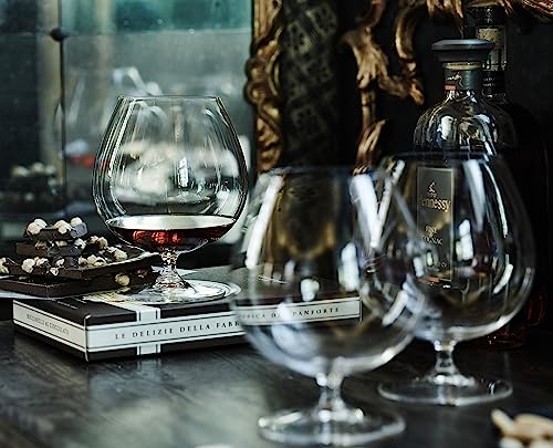 Riedel Vinum Brandy Glass Set of 2 - Dishwasher Safe Brown, Classic Balloon Shape
