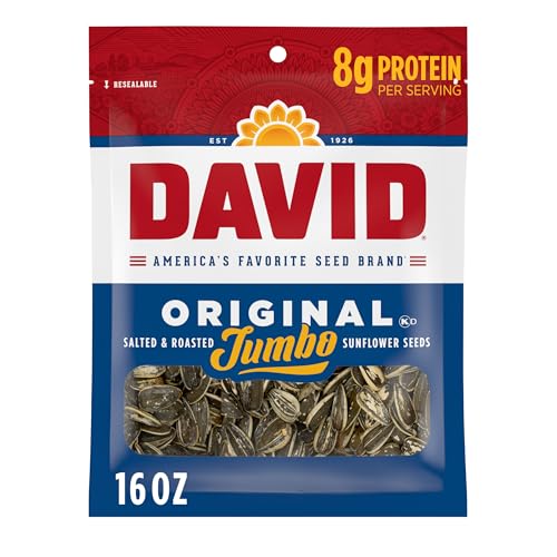 David Jumbo Sunflower Seeds Original Flavor 16 oz Pack of 1 – Salty Roasted Snack