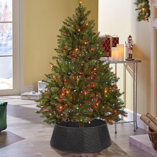 Blissun Black Christmas Tree Collar 28.7 Inch Plastic Tree Ring for Artificial Tree Decor