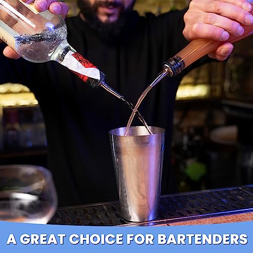 Silver 24 Pack Liquor Pour Spouts Set Stainless Steel Bottle Pourers with Dust Caps