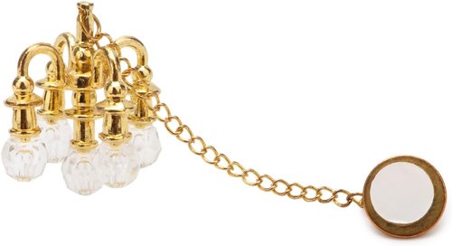 Chrystaline Dollhouse Miniature Chandelier by [Brand Name] - 1:12 Scale Luxury 5-Head Pendant Light | Golden Finish
