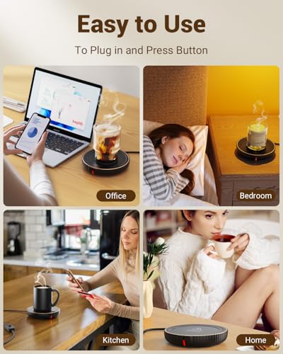 Electric Mug Warmer & Candle Warmer Plate for Desk - Coffee Cup Heater