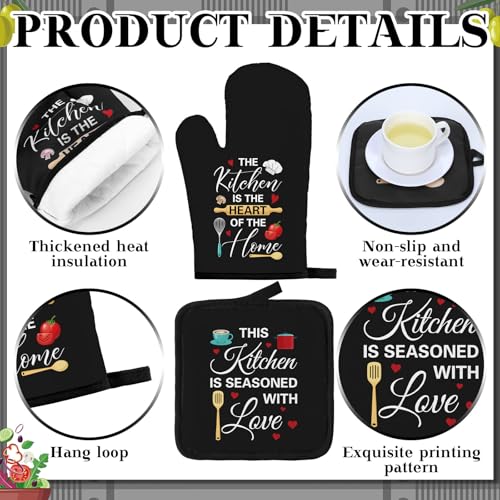 10-Piece Farmhouse Kitchen Decor Set with Towels, Rugs, Mitts, and Holders