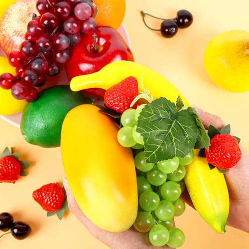 24-Piece Realistic Fake Fruit Set for Home Decor & Parties
