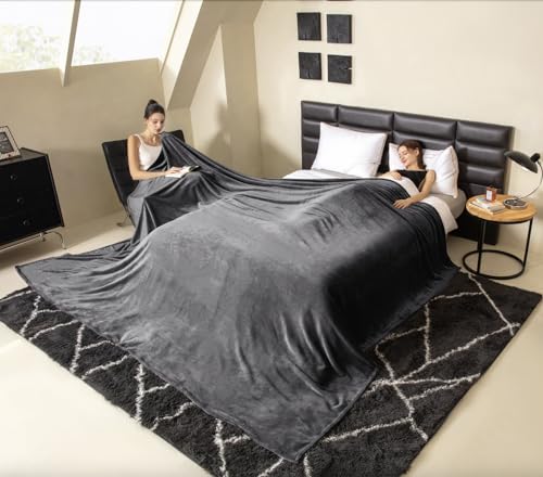 Oversized Fleece Blanket 120x120 Inches - Soft & Cozy Giant Throw