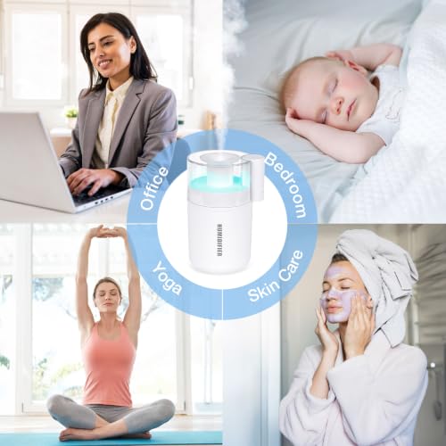 Mini Cool Mist USB Humidifier 180ml Portable Quiet Desktop White