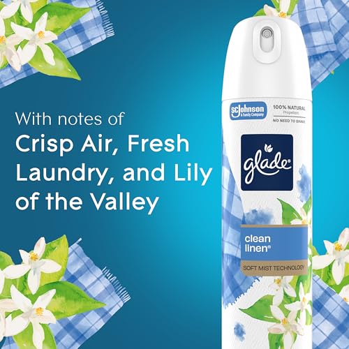 Clean Linen Air Freshener Room Spray - Odor Fighting (7.3 oz, 6-Pack)