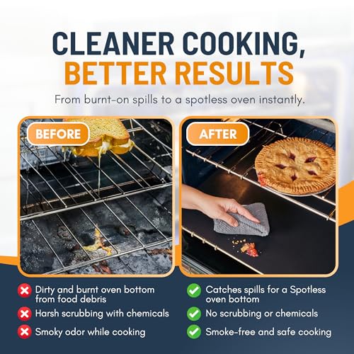 Heavy Duty Non-Stick Oven Liners - 2 Pack 17x25 Inch Reusable Oven Mats