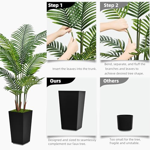 5FT Artificial Palm Tree with Planter - Faux Areca Floor Plant