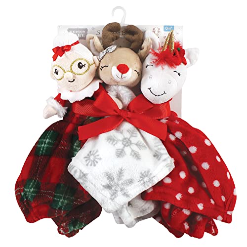 Mrs Claus Unisex Baby Animal Face Security Blanket 14x14 Inches - Hudson Baby