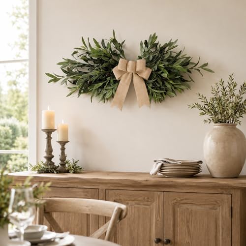 DIY Olive Swag Kit with 24 Faux Stems and 2 Interchangeable Bows