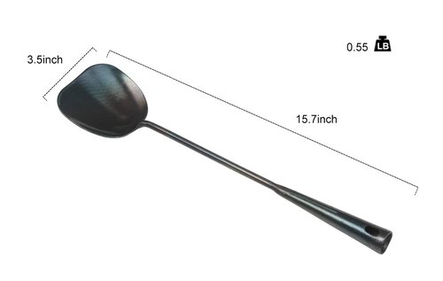 ZhenSanHuan Hand Hammered Carbon Steel Spatula Long Handle Chuan Wok Tool