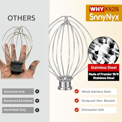 6-Wire Whip Attachment for Bowl-Lift Stand Mixers, Stainless Steel
