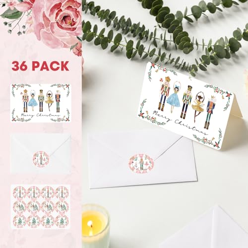 Thank You Cards Set with Envelopes & Stickers, 36 Pack, 4x6 Inch