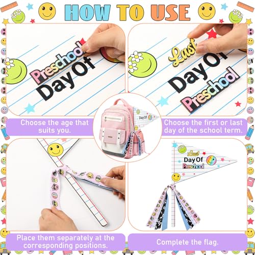 First & Last Day of School Wooden Flag Kit with Reusable Grade Stickers