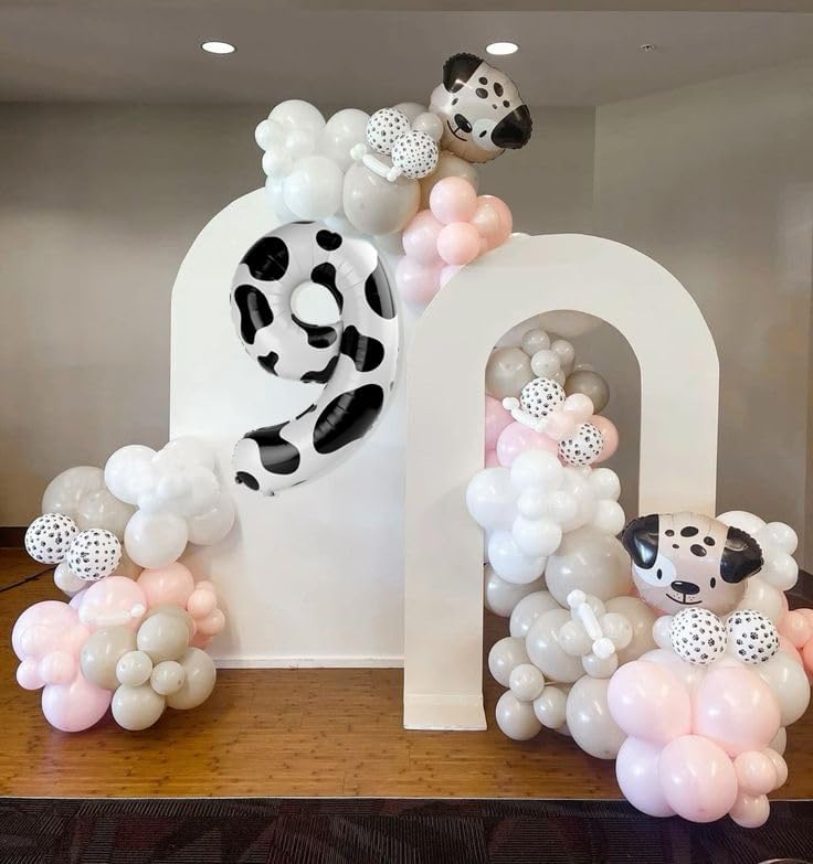 Skiennix 40-Inch Balloon Number 7 - Elegant White & Black Birthday Decor for All Ages | Perfect for Engagements & Weddings