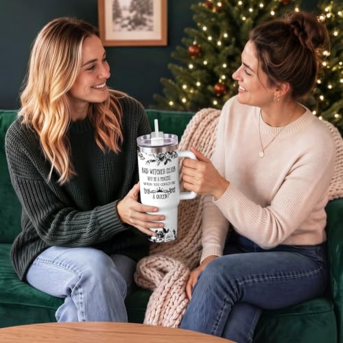 34HD Witch 40 oz Tumbler with Handle – Wichewhite Variation, Halloween Witch Cup