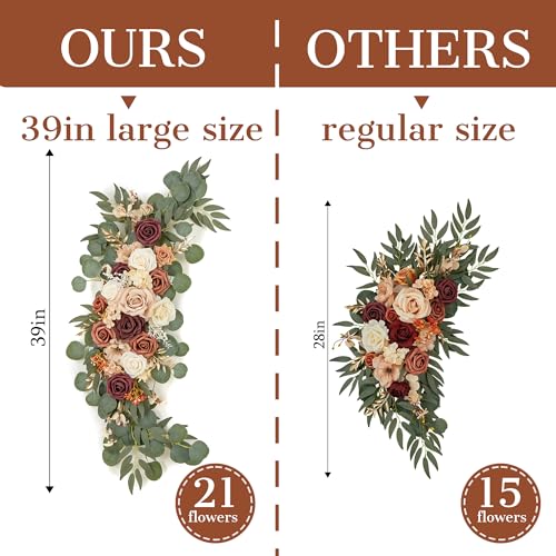 Artificial Wedding Arch Flower Swag Set, Terracotta & Champagne Floral Decor