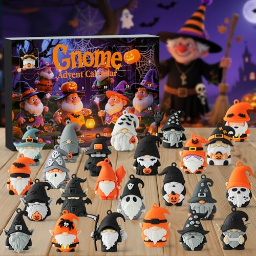 Gnome Advent Calendar with 24 Collectible Figures - Halloween Countdown