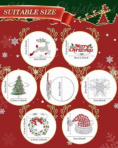 KPOSIYA Christmas Napkin Rings Set of 12 for Holiday Table Decor,