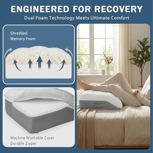 Memory Foam Leg Elevation Pillow for Pain Relief and Circulation