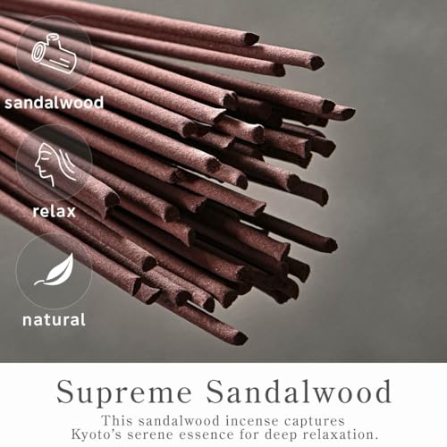 Japanese Sandalwood Incense Sticks - Premium Kyoto Aroma for Meditation