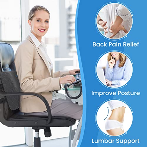 Memory Foam Lumbar Support Pillow for Office & Gaming Chairs