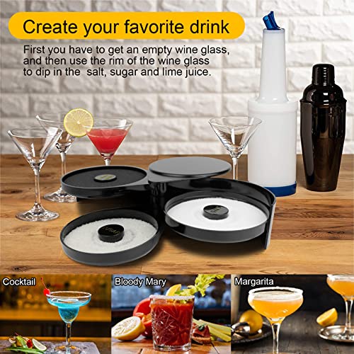 Hotorda 3-Tier Bar Glass Rimmer with Sponge for Cocktails & Margaritas