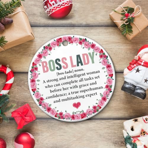 Thank You Boss Lady Ornament - Multi-Color Ceramic Christmas Keepsake Plaque