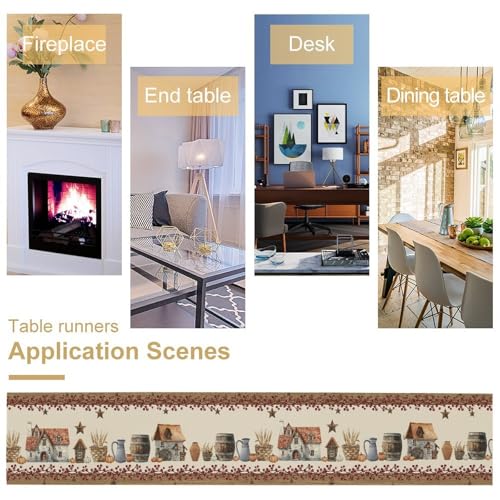 JanJCurt Farmhouse Cotton Table Runner 13x36 Inch Rustic Country Decor