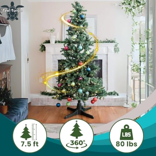 Rotating Christmas Tree Stand for Artificial Trees with Built-In Outlets