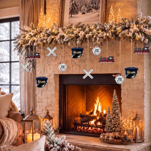 Oudain 24 Pcs Christmas Express Train Ornaments - Holiday Decorations