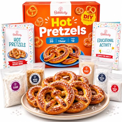 Kids Pretzel Baking Kit with Pre-Measured Ingredients and Recipe