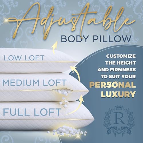 Memory Foam Body Pillow for Side Sleepers - 20x54 Adjustable Cooling Pillow