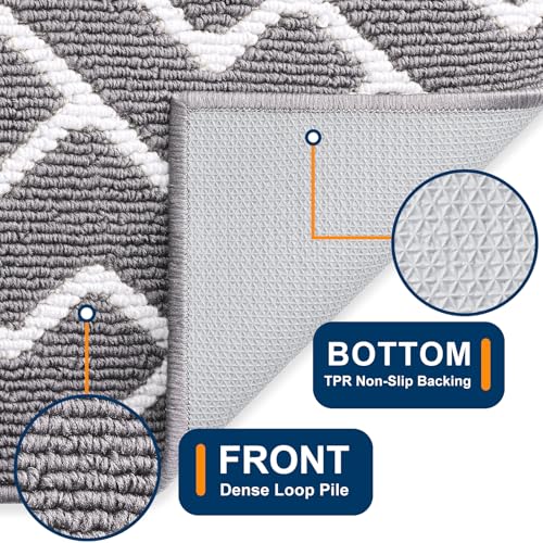 Non-Slip Indoor Door Mat - Washable Low-Profile Entryway Rug, 32x20 Inch