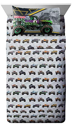 Monster Truck Twin Bedding Set - 4-Piece Reversible Comforter & Sheet Set