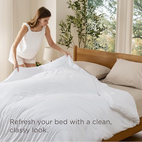 Prewashed Queen Duvet Cover - Soft Microfiber Bedding with Zipper & Corner Ties