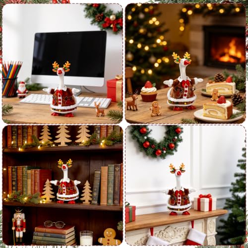 YGEINIT Christmas Deer Goose Outfit for 7 Inch Desk Decorations, Holiday Costume Accessories