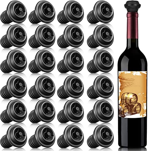 Reusable Silicone Vacuum Wine Stoppers - Airtight Bottle Savers (24 Pack)