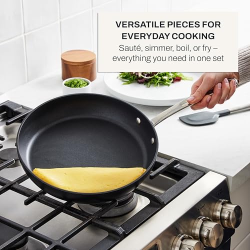 Hard Anodized Nonstick Frying Pan Set - 2 Piece (8" & 10"), Induction Safe