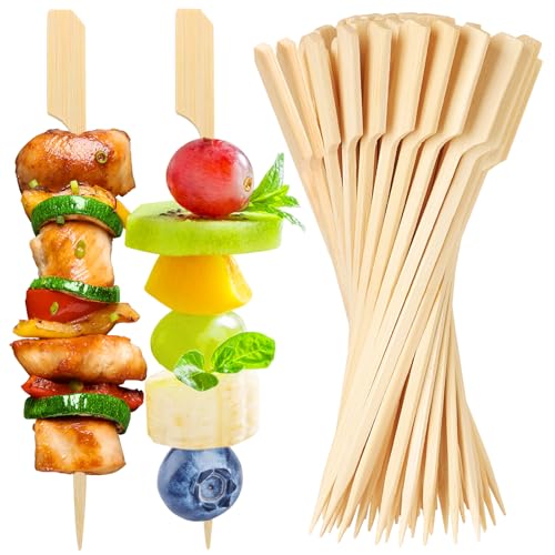 200-Piece Bamboo Appetizer Skewers, 6-Inch Flat Paddle Cocktail Picks
