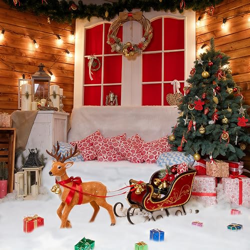 Artificial Snow Blanket Rolls (3-Pack, 3x8 ft) - White Fake Snow Decor