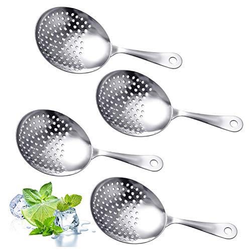 Stainless Steel Julep Strainer Cocktail Strainer Spoon for Loose Tea & Bar Use