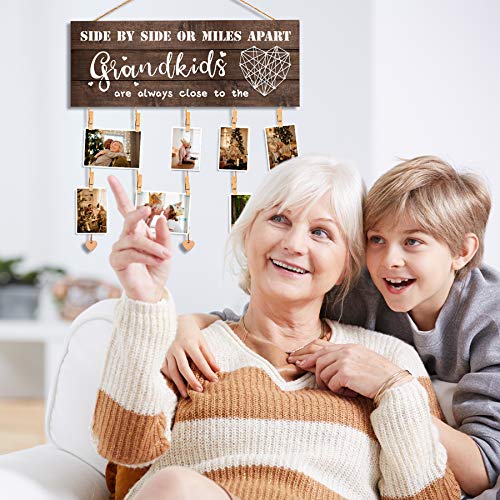 Rustic Wood Hanging Photo Display for Grandma, Nana Picture Frame Gift
