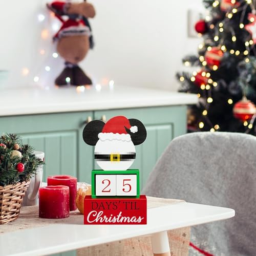 Christmas Countdown Mouse Block Set - Wooden Advent Calendar for Holiday Decor