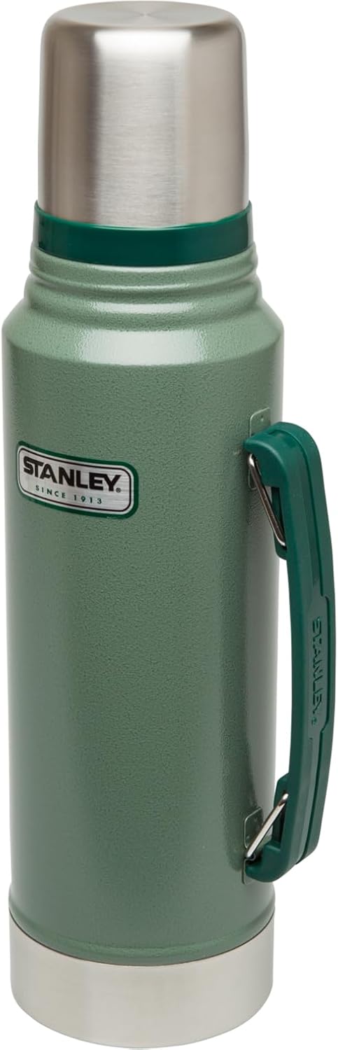 Stanley Heritage Classic Vacuum Bottle - 1.1 Qt Insulated Stainless Steel | Wide Mouth & Leakproof Cup Lid | Hammertone Green