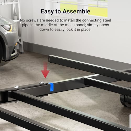 4x8 Overhead Garage Ceiling Storage Rack with 6 Hooks, 750lbs Capacity